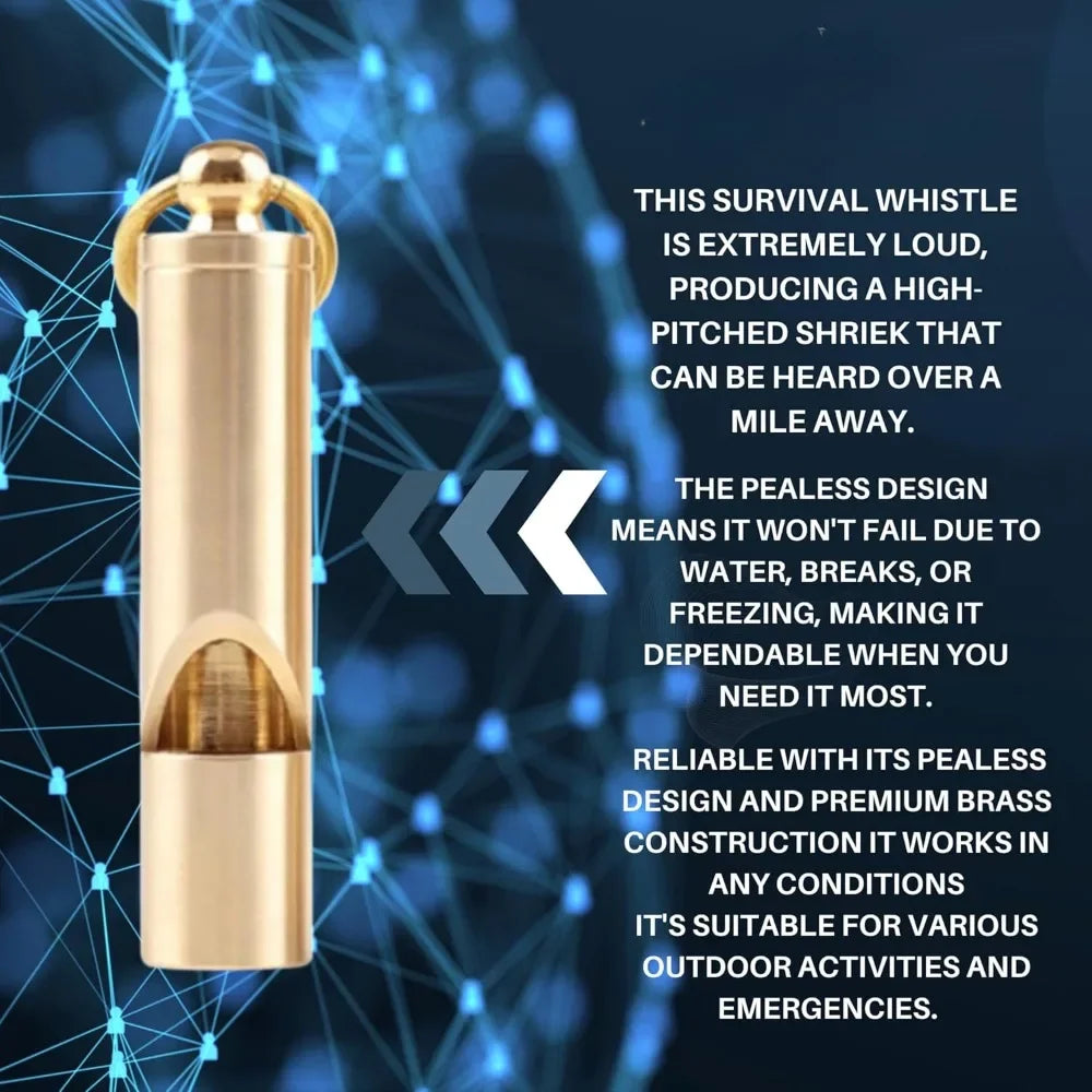 Brass Emergency Survival Whistle for Outdoor Safety