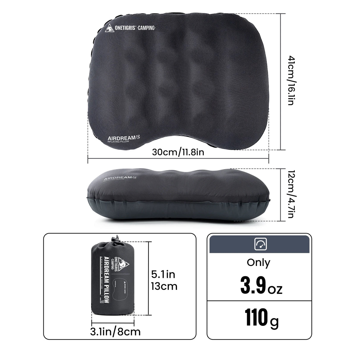 OneTigris Airdream Inflatable Camping Pillow