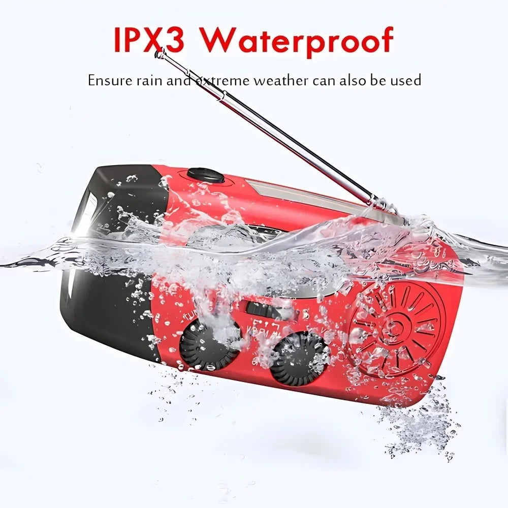 Portable Solar Emergency Weather Radio With Flashlight