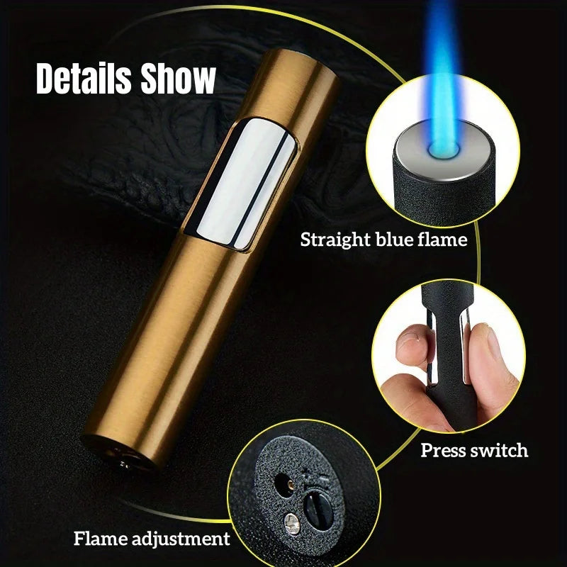 Windproof Refillable Butane Jet Flame Torch Lighter
