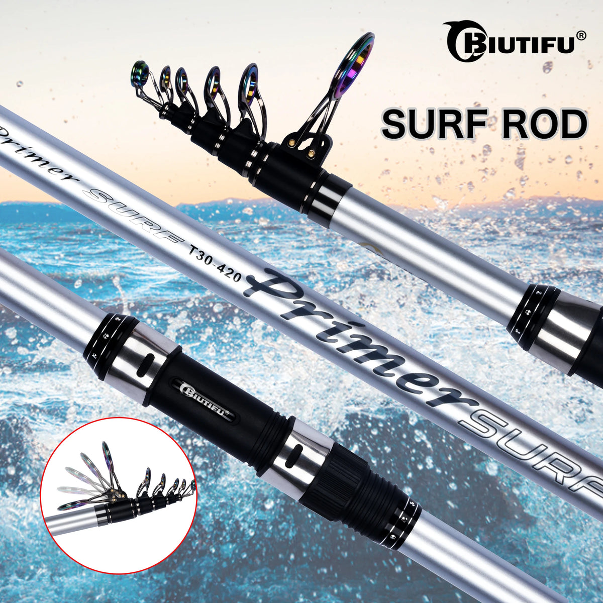BIUTIFU Telescopic Carbon Surfcasting Fishing Rod