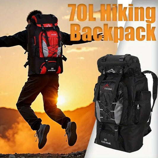 Large Capacity Nylon Backpack For Hiking Travel And Camping
