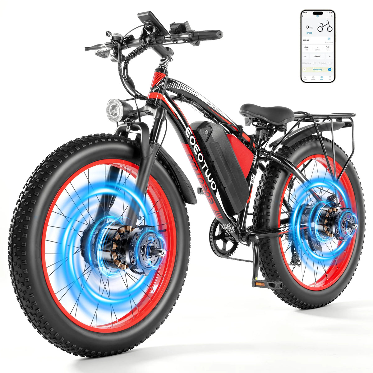 EOEOTWO Electric Fat Tire Mountain Ebike