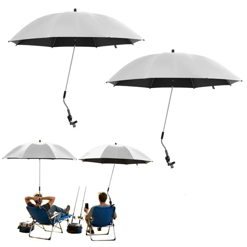 Two Pack Adjustable Beach Chair Umbrellas With Clamps