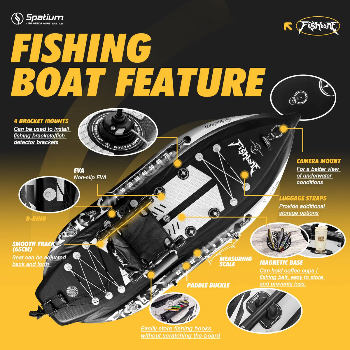 Spatium Inflatable Fishing Paddle Board