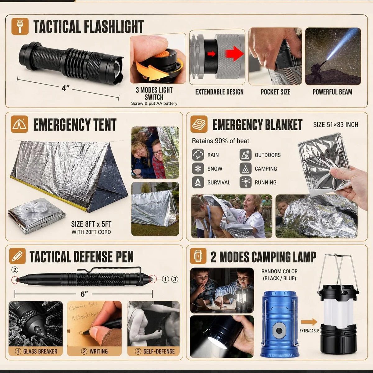 Portable Car Emergency And First Aid Survival Kit