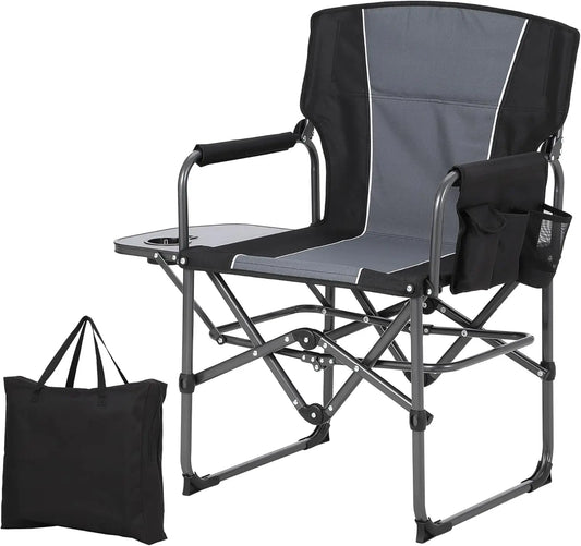 Tacleekii Heavy Duty Folding Camping Chair With Side Table