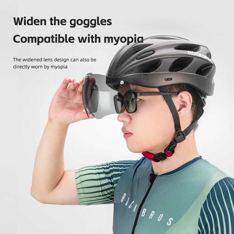 ROCKBROS Lightweight Cycling Helmet With Goggles