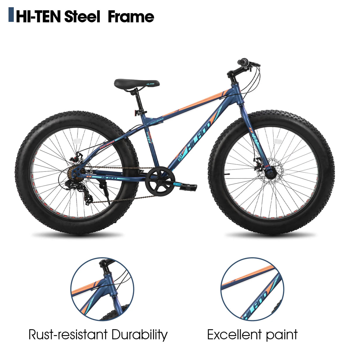 Hiland Kids Fat Tire Mountain Bike With Disc Brakes