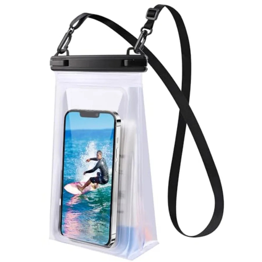 Large Waterproof Phone Pouch [with Sealing Strip], Floating Waterproof Pouch for Kayak Beach Cruise Essentials, IPX8 Dry Bag fo