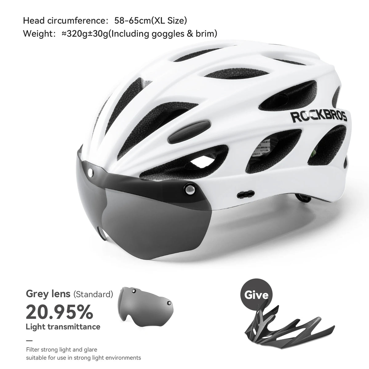 ROCKBROS Lightweight Cycling Helmet With Goggles