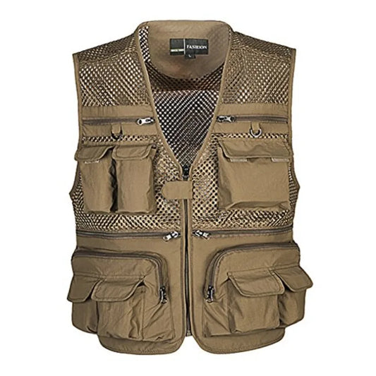 Men's Breathable Mesh Fishing Vest Waistcoat