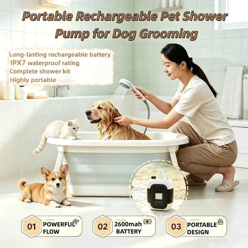 Portable USB Rechargeable Electric Shower Pump