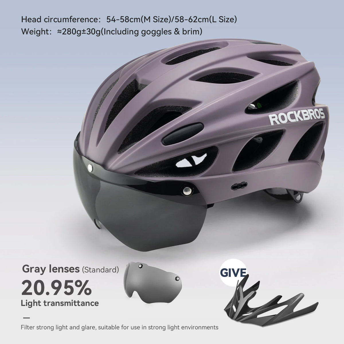 ROCKBROS Lightweight Cycling Helmet With Goggles