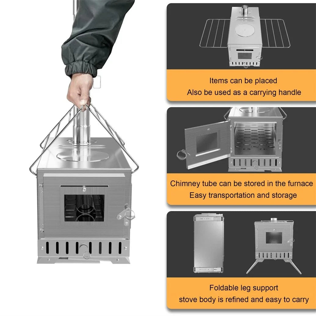 Unho Portable Wood Burning Tent Stove