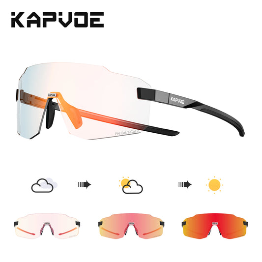 KAPVOE Photochromic Cycling Sports Sunglasses