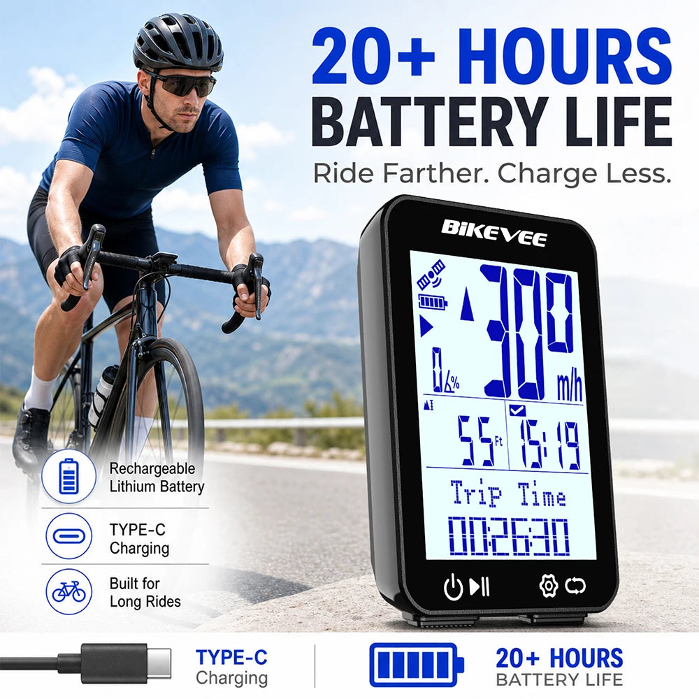 Bikevee GPS Bicycle Computer With Speedometer