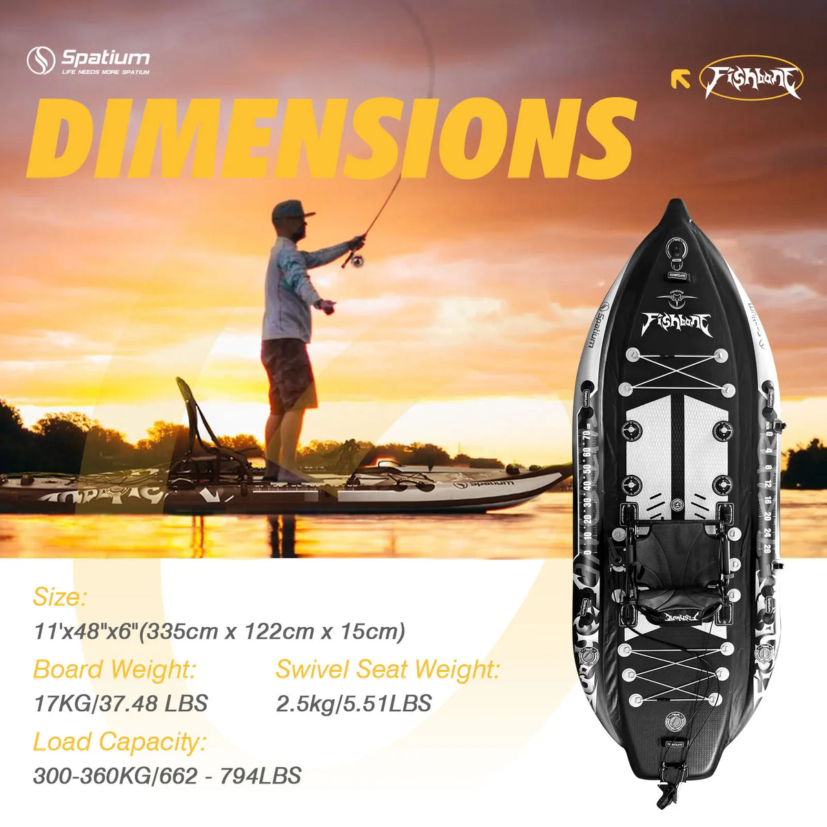 Spatium Inflatable Fishing Paddle Board
