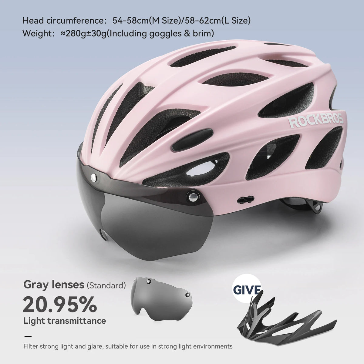 ROCKBROS Lightweight Cycling Helmet With Goggles
