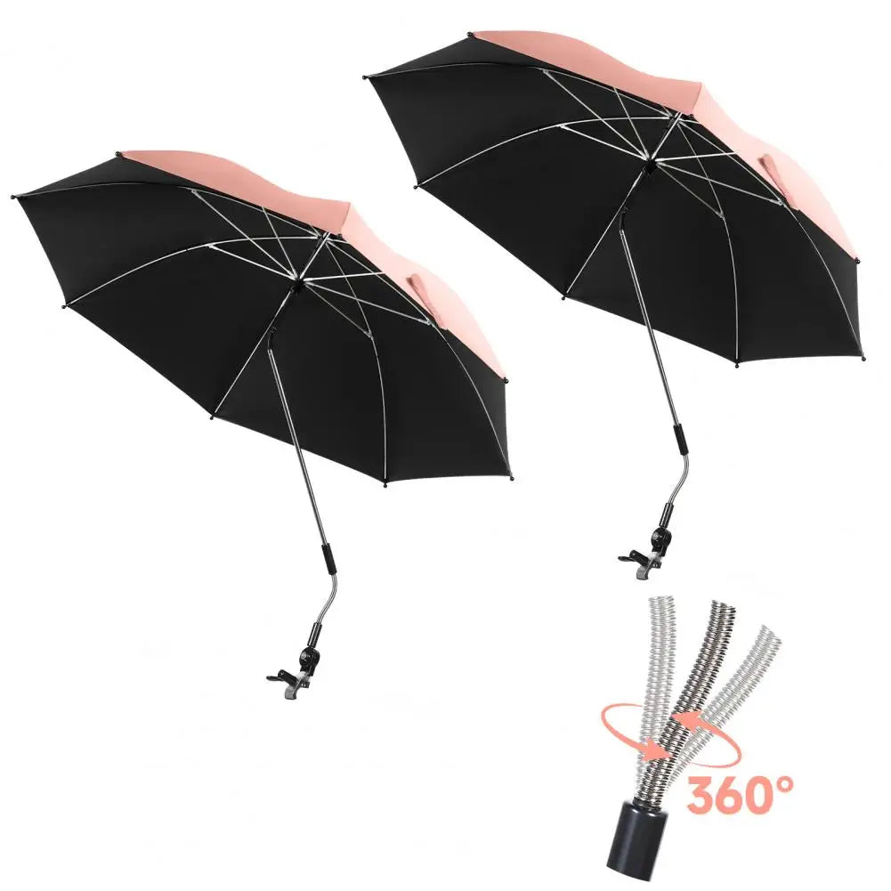 Two Pack Adjustable Beach Chair Umbrellas With Clamps