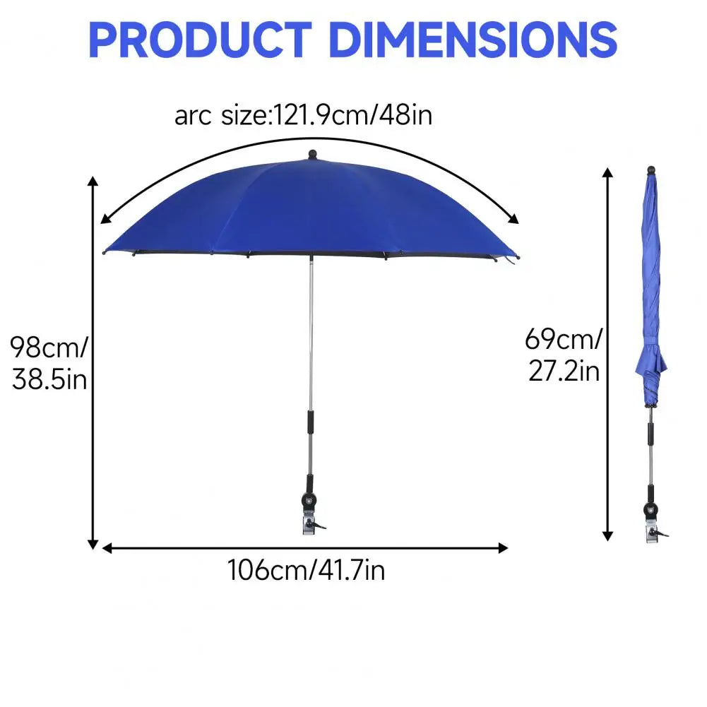 Two Pack Adjustable Beach Chair Umbrellas With Clamps