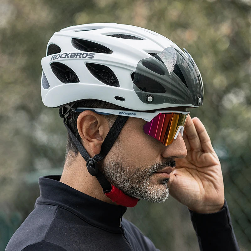 ROCKBROS Lightweight Cycling Helmet With Goggles