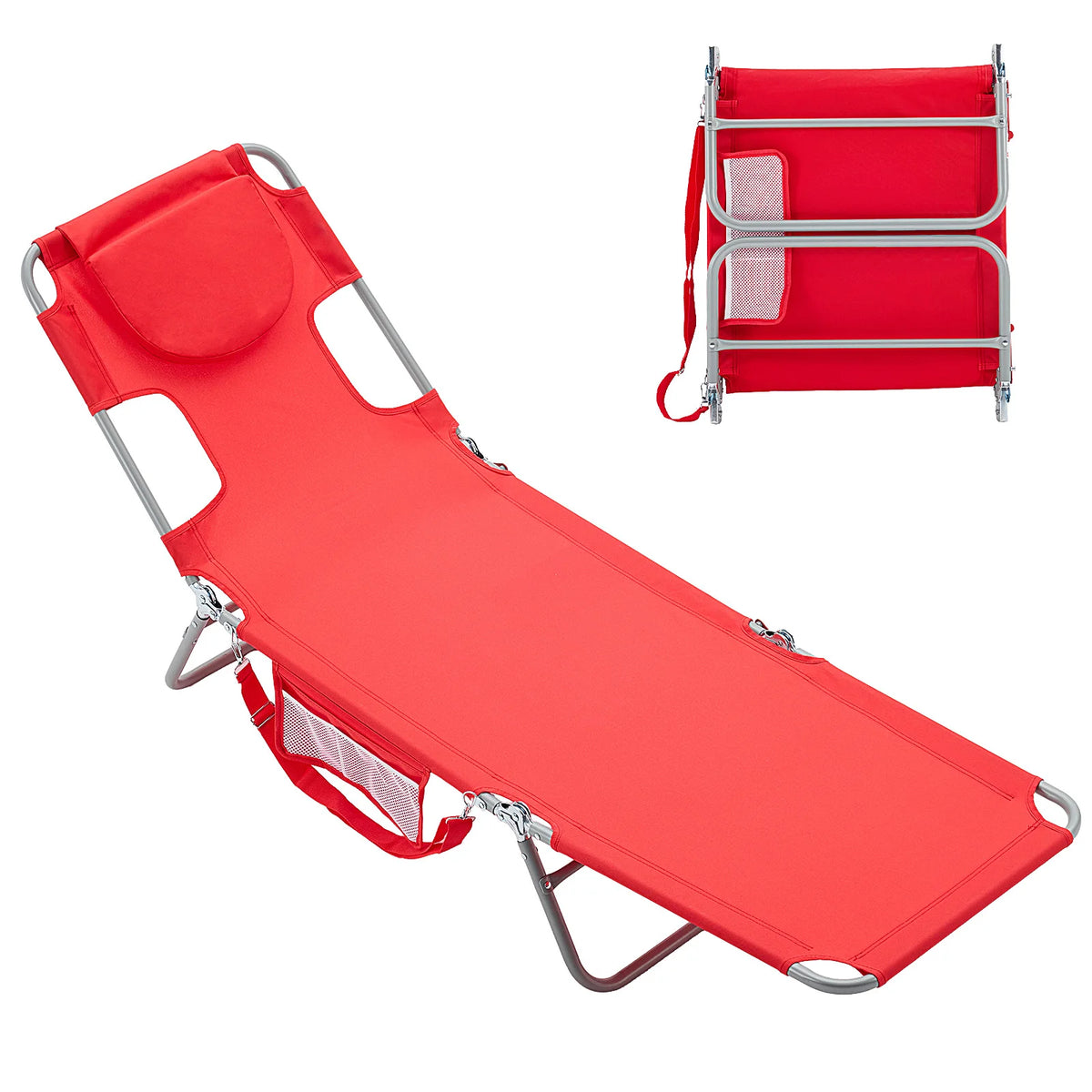 JHK Adjustable Folding Beach Lounge Chair