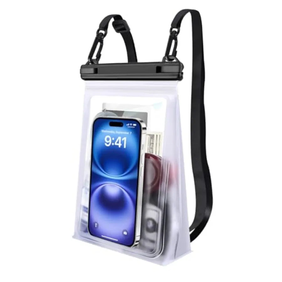 Large Waterproof Phone Pouch [with Sealing Strip], Floating Waterproof Pouch for Kayak Beach Cruise Essentials, IPX8 Dry Bag fo