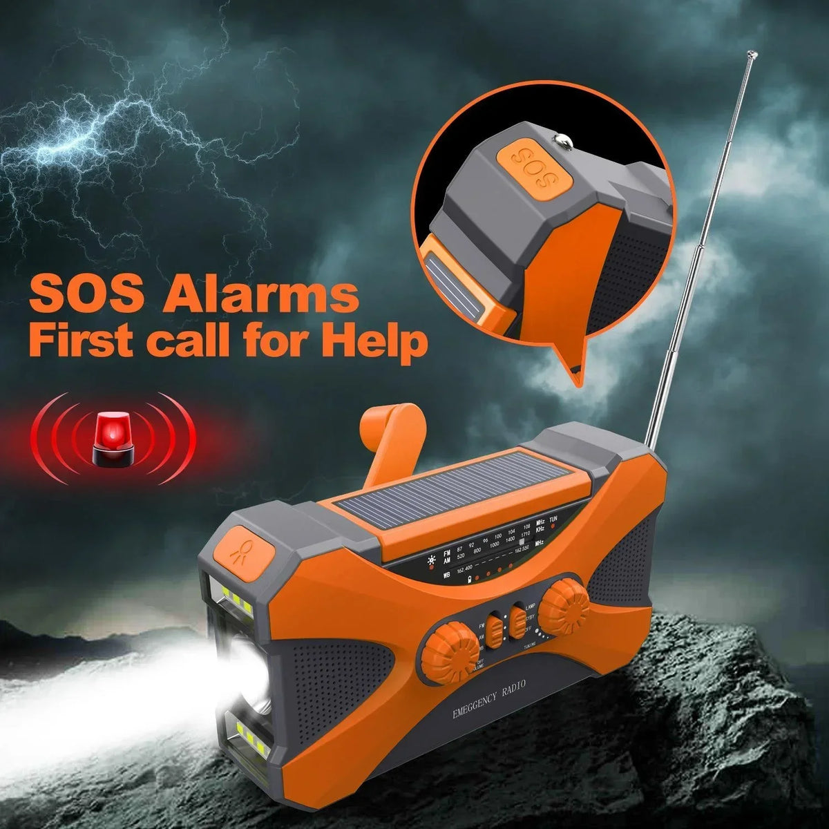 Stonego Solar Hand Crank Emergency Radio