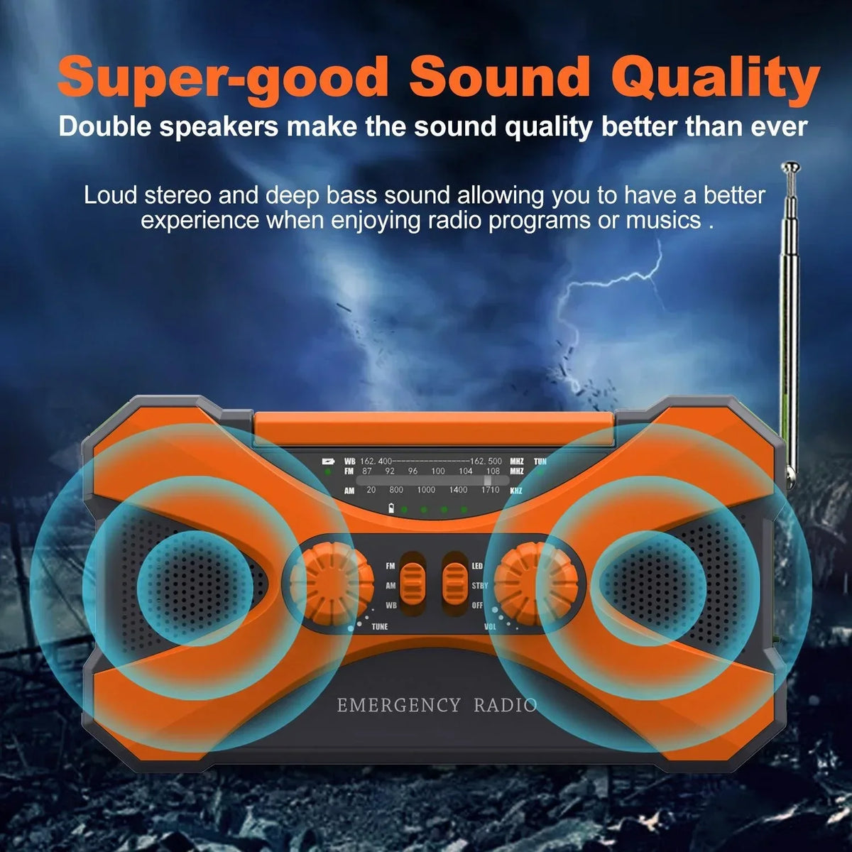 Stonego Solar Hand Crank Emergency Radio